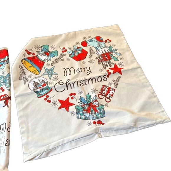 New Set of 2 Christmas Throw Pillow Covers. Zip Closure - Picture 3 of 6